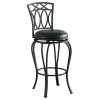 Black Swivel Bar Stool with Upholstered Seat