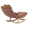 COOLMORE living room Comfortable rocking chair with Footrest/Headrest living room chair Beige