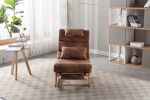 COOLMORE living room Comfortable rocking chair with Footrest/Headrest living room chair Beige